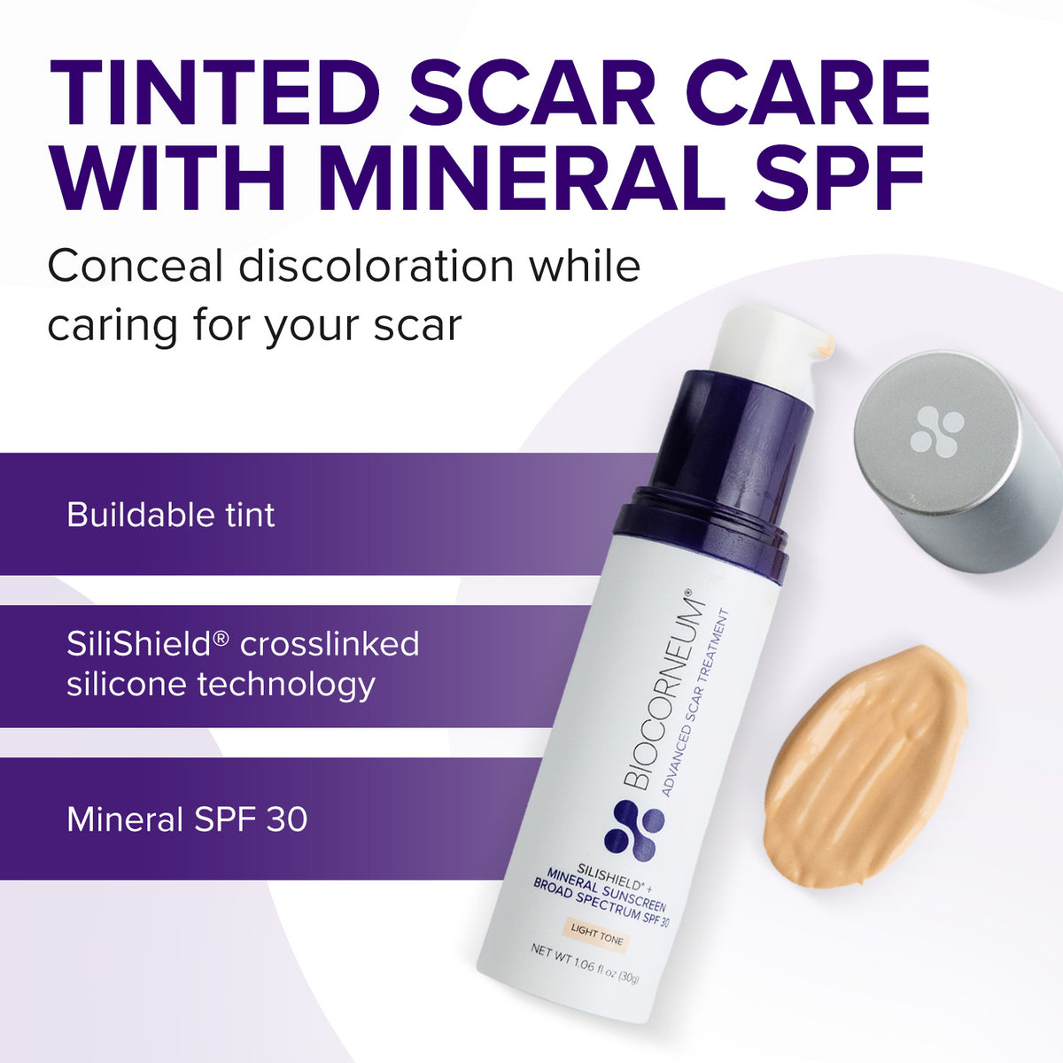 BIOCORNEUM + Tinted Mineral SPF 30, Light Tone, 30g